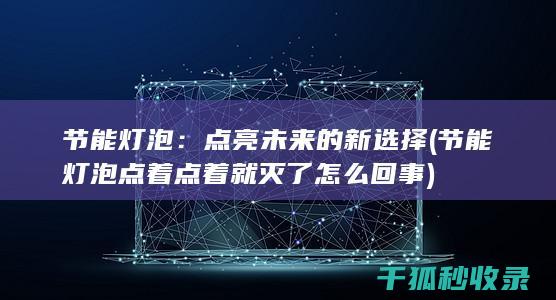 节能灯泡：点亮未来的新选择 (节能灯泡点着点着就灭了怎么回事)