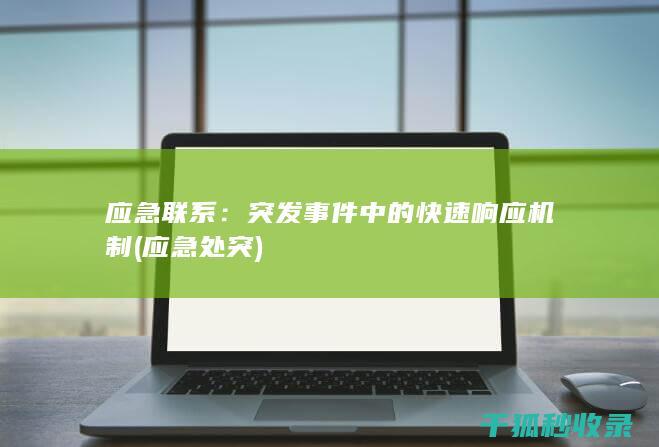 应急联系：突发事件中的快速响应机制 (应急处突)
